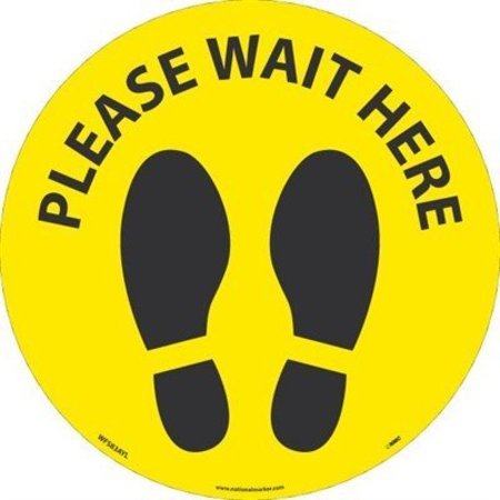 NMC Please Wait Footprint Walk On Floor Sign, WFS83AYL WFS83AYL